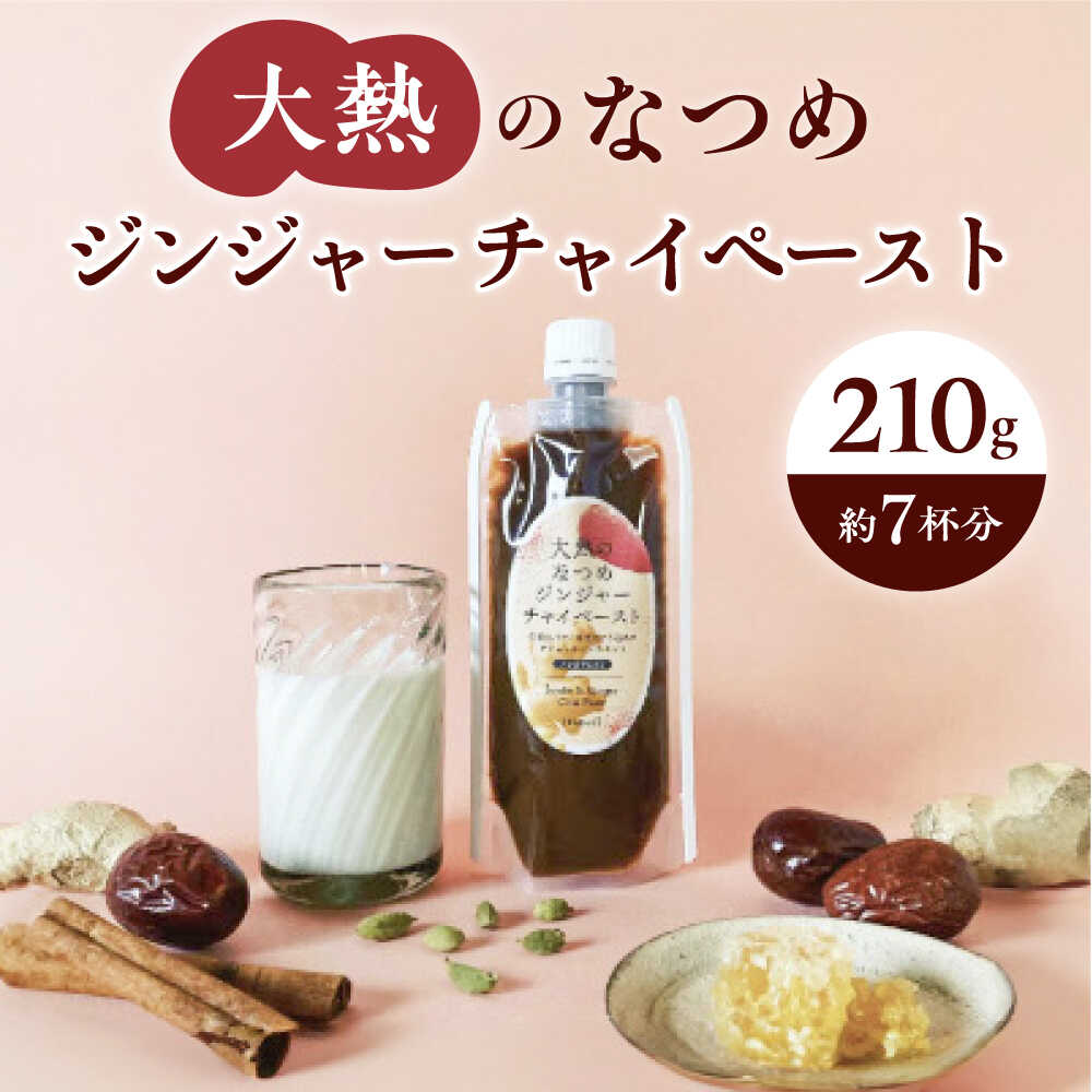 【ふるさと納税】大熱のなつめジンジャーチャイペースト 【ノンカフェイン】 黒豆 小袋210g　広島県福山市/TABEL株式会社　生姜なつめチャイペースト チャイ ジンジャーペースト インスタント 食品用ペースト 生姜 なつめ スパイス はちみつ 黒豆[BAAJ004]