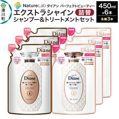 ふるさと納税 滑川町 ダイアン エクストラシャイン シャンプー+トリートメント 詰替6点|19_ntl-120601