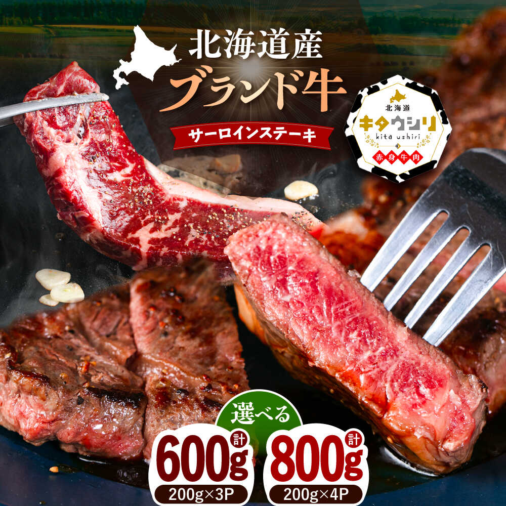 【ふるさと納税】北海道産牛 サーロインステーキ 600g/800g 選べる容量 足寄町/北海道チクレンミート [BEBJ001]