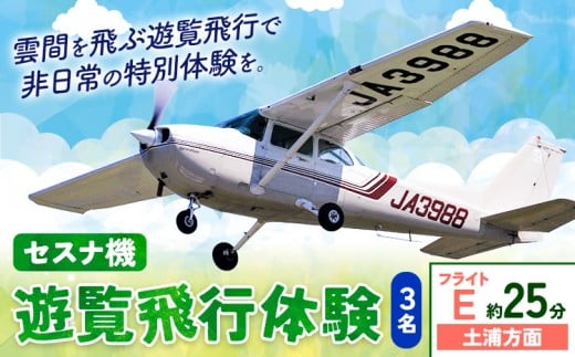 セスナ機遊覧飛行体験 3名 フライトE（約25分コース） 新中央航空株式会社《30日以内に出荷予定(土日祝除く)》茨城県 河内町 セスナ 飛行体験