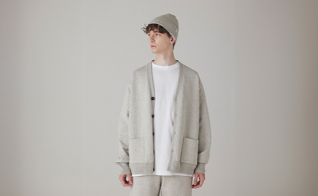 カーディガン アンユースレス スニットカーディガン 服 洋服 ファッション 耐久性 上品 コーマ糸 無撚糸コットン 洗濯可能 墨田区 東京都 Ｌグレー/M規