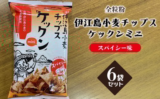 スナック 伊江島 小麦チップス ケックン ミニ スパイシー 6袋 セット [伊江島物産センター 沖縄県 伊江村 ie47bde210023] スナック菓子 お菓子 チップス おやつ おつまみ いえじま家族 ケックン ケックンチップス