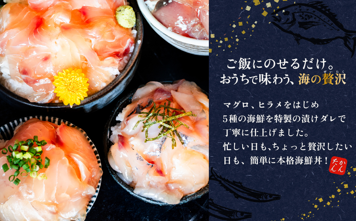 海鮮漬け丼5種セット 10パック マグロ ヒラメ 海鮮丼