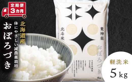 【定期便 3カ月】北斗米おぼろづき5kg お米 こめ 精米 白米 ごはん ブランド米 国産米 北海道産 東神楽町