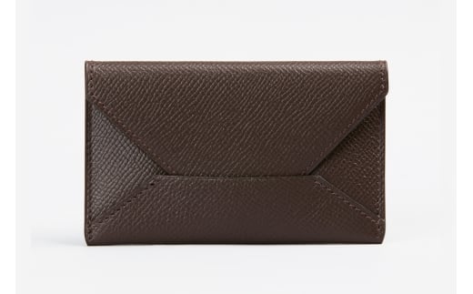 エンベローブ型名刺サイズカードケース チョコ【1201-2-ECF】｜革製品 レザー 国産 [1077]