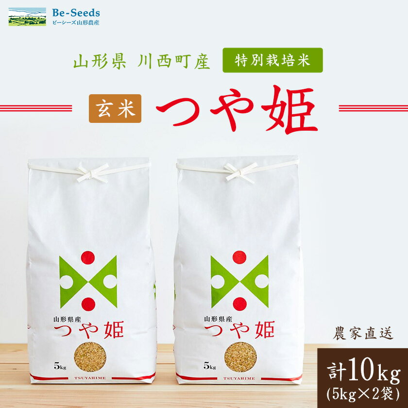【ふるさと納税】《先行予約》令和7年産　山形県産　つや姫　玄米　10kg_ 米 こめ 玄米 つや姫 特別栽培米 山形県 ブランド米 産地直送 人気 おすすめ 贈答 ギフト プレゼント 送料無料 お取り寄せ お米 ごはん 【1144539】