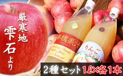 サンふじ & お任せ りんご ジュース 1000ml 各 1本 【谷地農園】 林檎 リンゴ アップル さんふじ サンフジ りんごジュース リンゴジュース 林檎ジュース 果物 くだもの フルーツ 贈り物 仕送り 自宅用 国産 果汁飲料 ストレートジュース 果汁100％ 濃縮還元ではない 人気 おすすめ