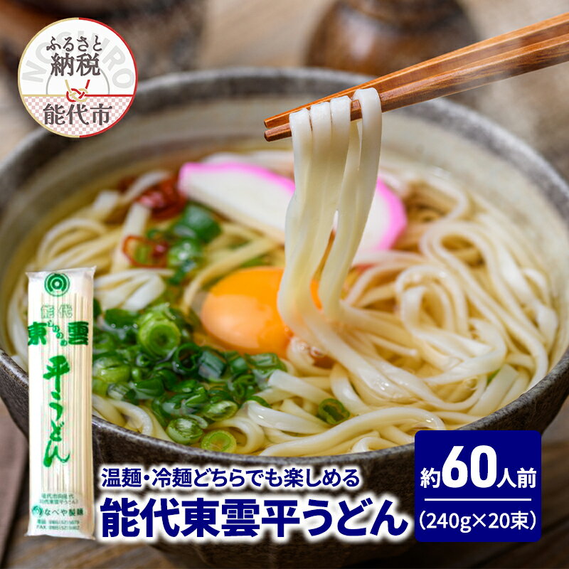 【ふるさと納税】うどん 能代東雲平うどん 240g(約3人前)×20束 麺 乾麺 鍋 冷たい 温かい ざるうどん 鍋の締め　お届け：ご入金確認後、2週間から1ヶ月程でお届けします。