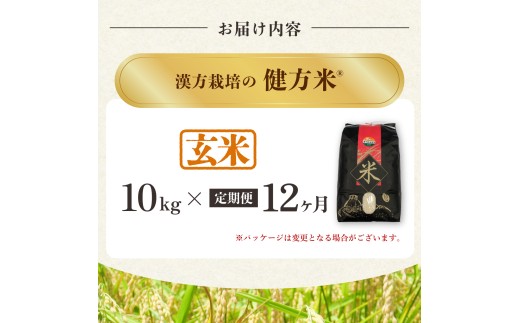 【定期便】健方米 アキサカリ 玄米 10kg×12回（合計120kg） 漢方栽培