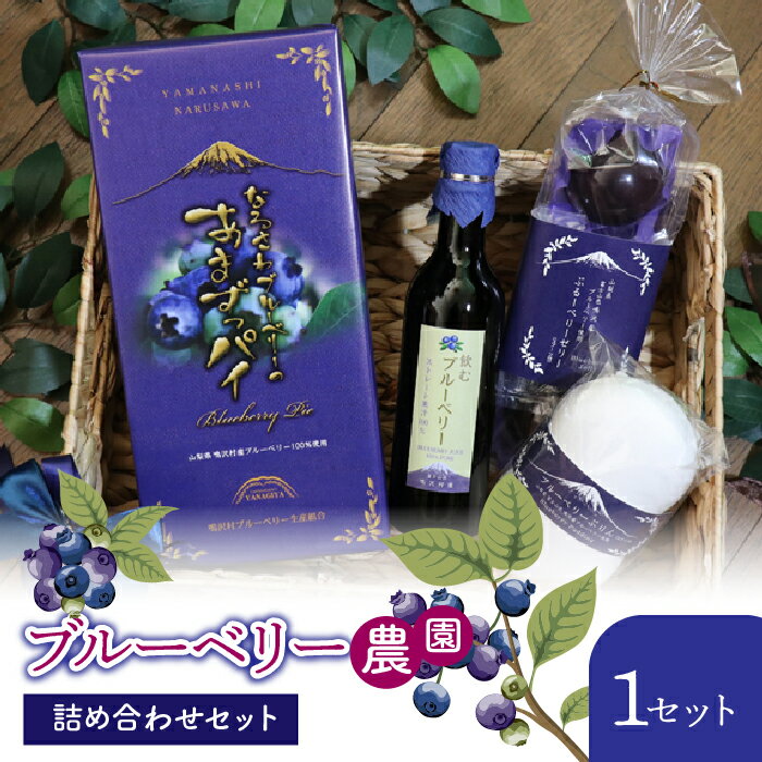 【ふるさと納税】ブルーベリー農園詰め合わせセット ふるさと納税 ブルーベリー パイ ゼリー プリン ジュース お菓子 スイーツ デザート 山梨県 鳴沢村 送料無料 NSAL002