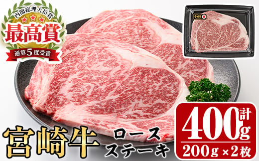 
宮崎牛ロースステーキ(計400g・200g×2枚)A4 A5 牛肉 精肉 お肉 お取り寄せ 黒毛和牛 ブランド和牛 冷凍 国産 焼肉 BBQ バーベキュー【P-18】【南日本フレッシュフード株式会社(日本ハムマーケティング株式会社)】
