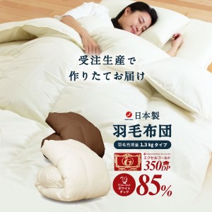 羽毛布団 セミダブルロング 秋冬用 170cm×210cm 2色から選べる