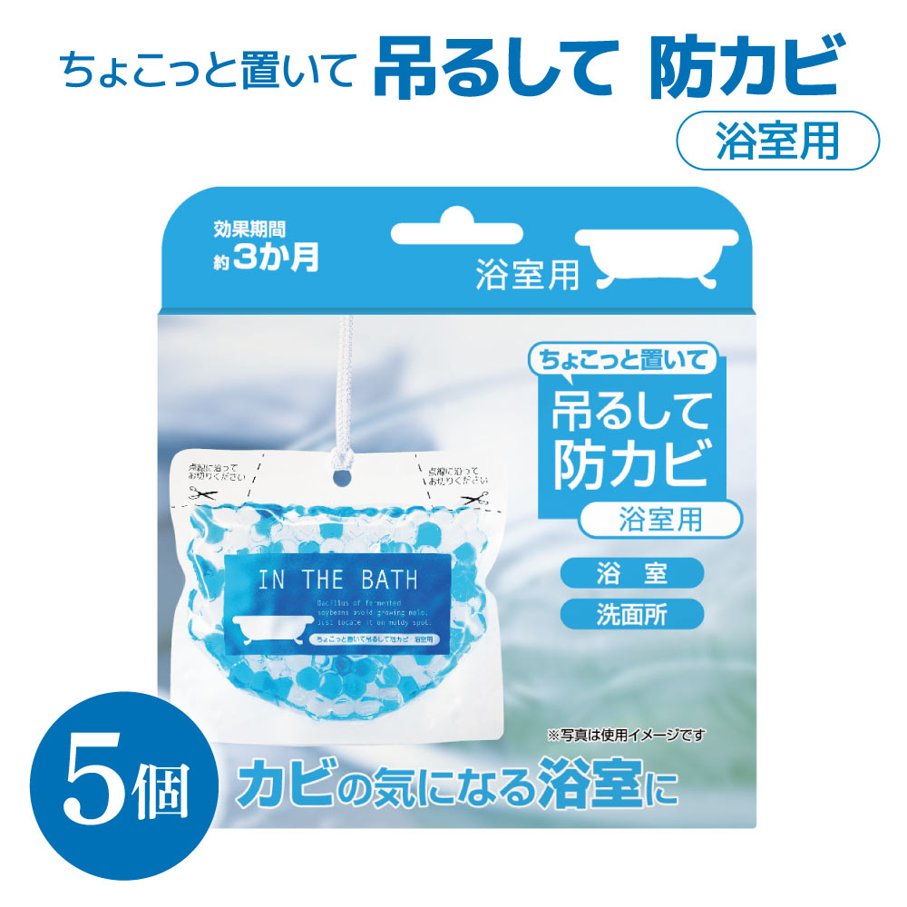 【ふるさと納税】 カビ 予防 ちょこっと置いて吊るして 防カビ 浴室用 約160g 5個 1個あたり約3ヶ月有効 BB菌 カビ防止 お風呂場 スタンドバック 吊り下げ 掃除 便利グッズ ゲル 送料無料