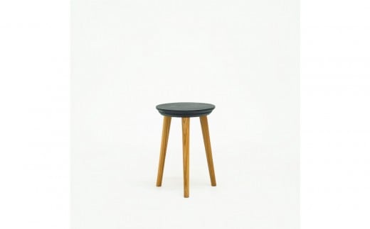 【ブラック×ナチュラル】スツール 板座面  幅36.5cm 奥行き36.5cm 高さ43cm チーク無垢材