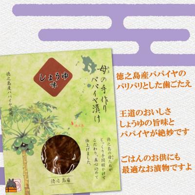 ふるさと納税 徳之島町 〜島の母(あま)の手作り〜徳之島のパパイヤ漬け(しょうゆ味)2袋【ポストイン配送】 |  | 01
