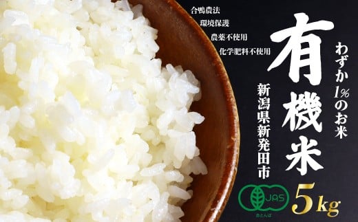 【JAS認証】有機栽培コシヒカリ 白米 5kg 合鴨農法 化学肥料なし 有機米 無農薬 オーガニック JAS 有機 有機栽培 こだわり アイガモ 有機 新潟 米 コシヒカリ 新潟米 新発田 新潟県産 米 させ農園 新潟県 新発田市 sase013