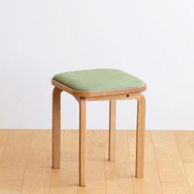 ふるさと納税 府中市 府中市の家具　コッコスツール　オーク材/生地:ラムース(グリーン)(組み立て式)