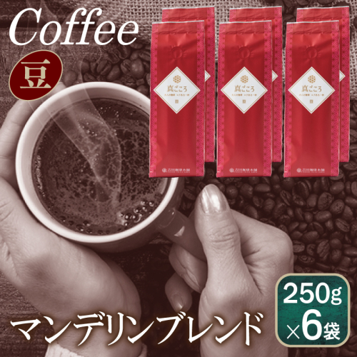 【6/17から寄附額改定】真ごころブレンド 250g×6袋／豆 【スピード発送 珈琲 こーひー コーヒー 自家焙煎 オリジナル ギフト キャンプ アウトドア 家計応援】 099H1860