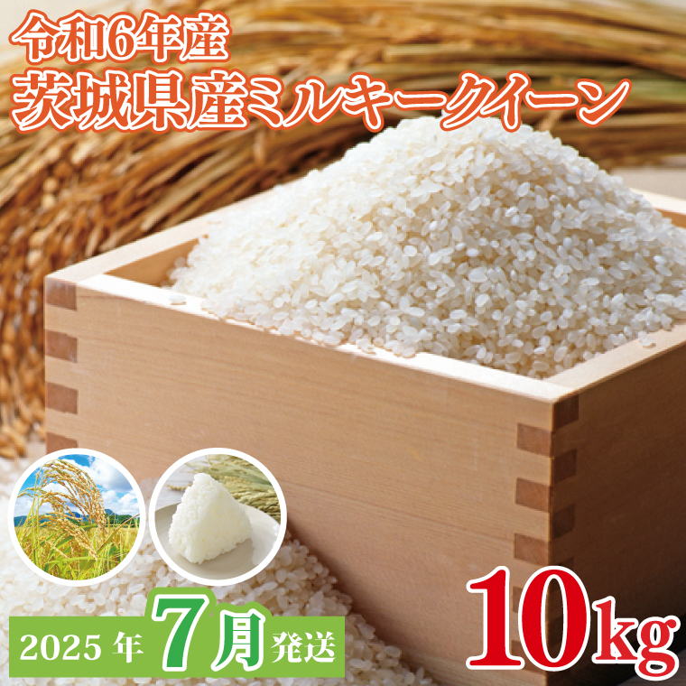 【2025年7月発送】★数量限定★令和6年 茨城県産ミルキークイーン 10kg｜米 お米 こめ ミルキークイーン 数量限定 期間限定 令和6年産 茨城県産 行方市 人気 送料無料(CU-331-1)