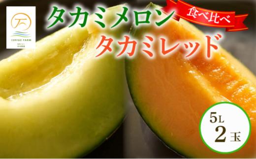 ＜2026年先行予約＞ タカミメロン 青肉 赤肉 セット 5Lサイズ×各1玉 6月 7月 発送 産地直送 メロン 食べ比べ 高級 ブランド 糖度 貴味 タカミ タカミレッド 飯岡メロン ブランドメロン 贈り物 贈答 ギフト プレゼント 果物 フルーツ おすすめ 人気 デザート 千葉県 旭市 飯岡 石毛農園 igf007