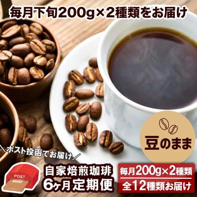 ふるさと納税 小郡市 【6か月定期便】自家焙煎コーヒー豆200g×2種 毎月400g 全12種類[No5354-0718]