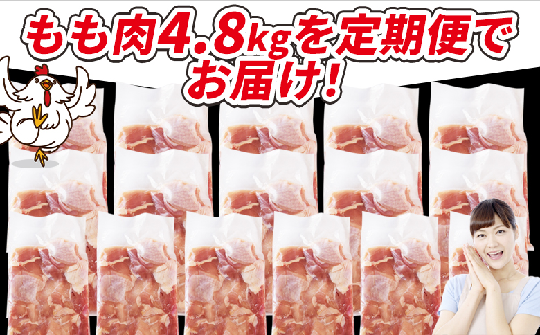 ＜宮崎県産若鶏切身 もも肉 4.8kg（300g×16袋）3か月定期便＞ 3か月以内に初回発送【 からあげ 唐揚げ カレー シチュー BBQ 煮物 チキン南蛮 小分け おかず おつまみ お弁当 惣菜 