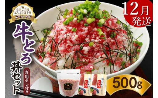 【12月発送】発送月が選べる！受賞歴多数！人気の牛とろ丼セット 500g 専用タレ付き_S006-0022