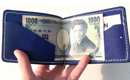 【贅沢な本革手縫い】 マネークリップ（札ばさみ）≪選べるカラー6色≫ ブラウン