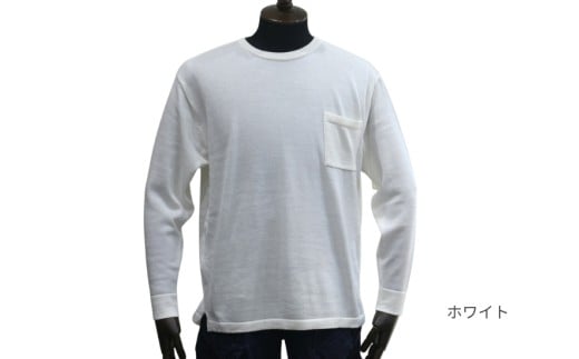 ブリージング 丸首長袖 プルオーバー ホワイト M | 長袖 無地 ウール メンズ レディース 秋冬 春秋 新潟県 五泉市 有限会社桜井メリヤス工場