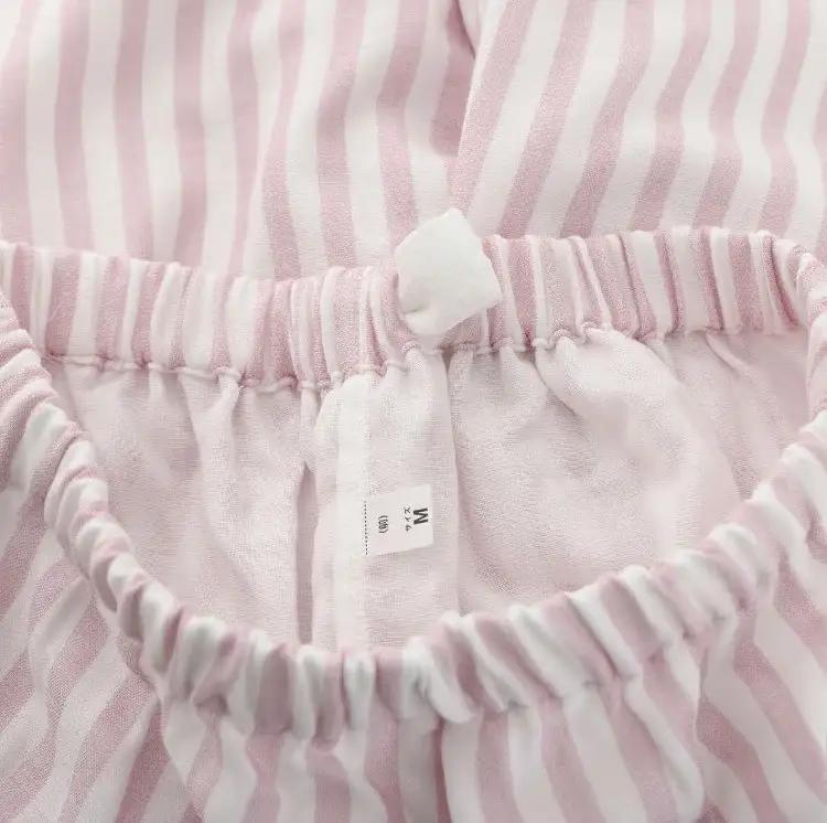 【快眠ラボ】雲ごこちガーゼ 甘撚り３重ガーゼ ストライプレディース＜ローズ／Ｓサイズ＞ （47-21-RO-S）