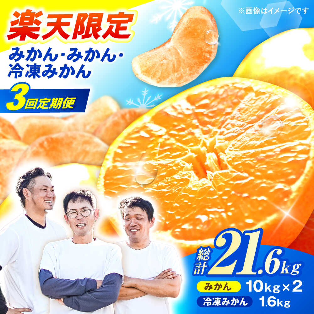 【ふるさと納税】楽天限定【3回定期便】※【11月より発送／先行予約】 伊木力みかん (家庭用) 10kg・10kg・冷凍みかん1.6kg(400g×4) / みかん ミカン 蜜柑 柑橘 フルーツ ふるーつ 果物 くだもの 定期便 みかん定期便 / 諫早市 / 山野果樹園[AHCF010]