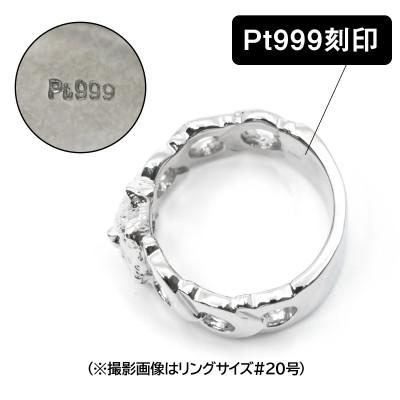 ふるさと納税 南アルプス市 純プラチナ製(Pt999) 『ポメラニアン』ブラックダイヤ入りリング 20号 |  | 03