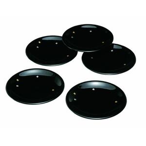 5.0寸 銘々皿 黒 千鳥 (5枚組)【YG111】