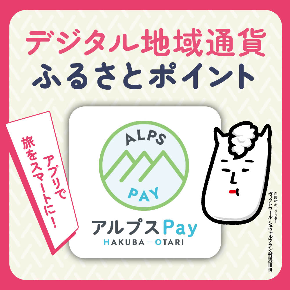 【ふるさと納税】白馬村・小谷村 デジタル地域通貨「アルプスPay」 ふるさとポイント 地域限定通貨 電子決済 キャッシュレス 飲食 宿泊 体験 電子通貨 長野県 北アルプス