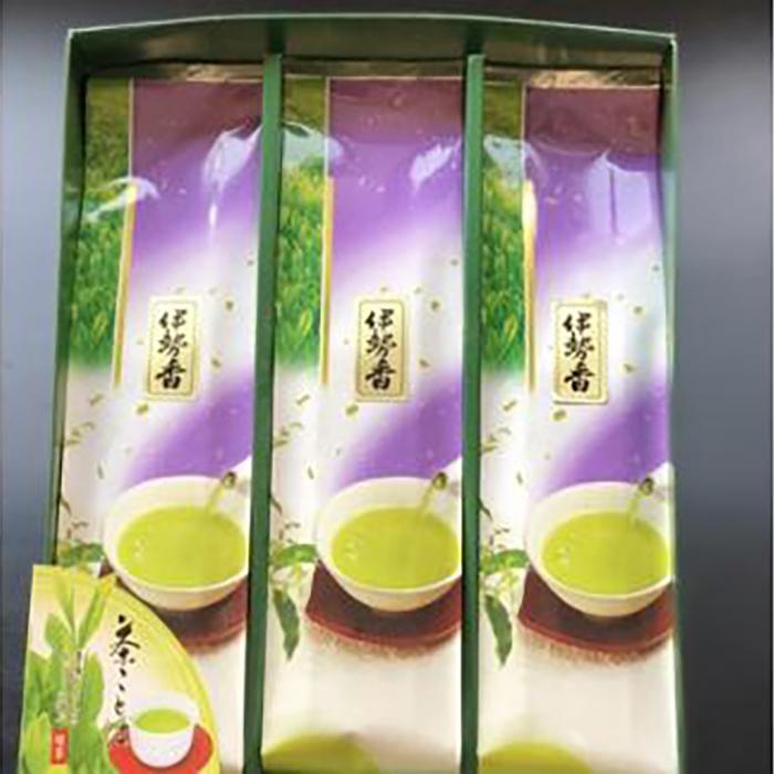 【ふるさと納税】鈴鹿山麓の煎茶伊勢香200g3本箱入りセット