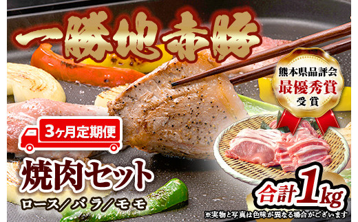 【3ヵ月定期】一勝地赤豚焼肉セット(1kg)