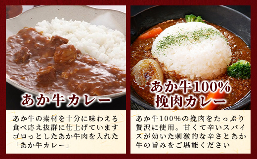 熊本和牛 あか牛 お土産品 セット≪あか牛カレー180g、あか牛100％挽肉カレー220g、あか牛しぐれ煮100g、あか牛肉みそ140g≫ あか牛 牛肉 肉 熊本産 国産牛 和牛 旨味 カレー 味噌 