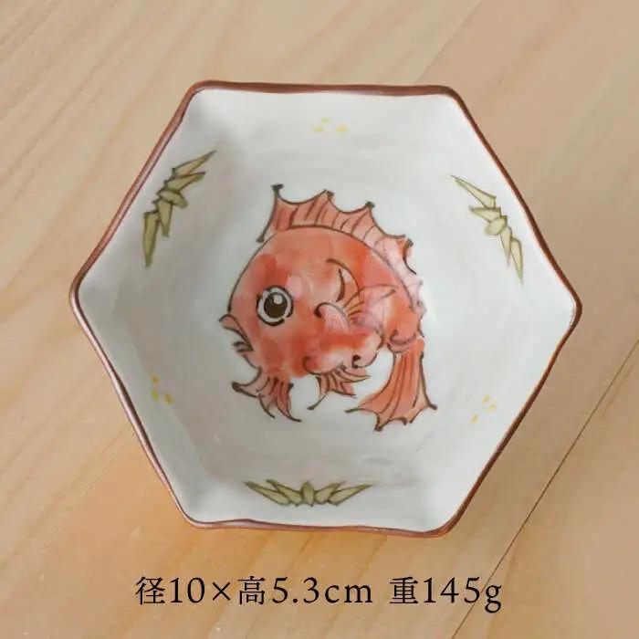 【波佐見焼】めで鯛 六角小付（六角仙茶）5個セット 食器【陶もと】[PE45] 波佐見焼