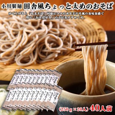 ふるさと納税 山形市 【小川製麺】田舎風ちょっと太めのおそば 250g×20入(約40人前) FZ26-818
