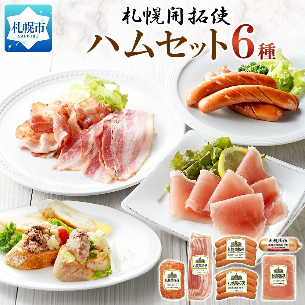 【ふるさと納税】 札幌開拓使 ハムセット 6種 詰め合わせ 計720g ボンレスハム チーズ 玉ねぎ ウインナー レバーペースト ベーコン スライス ロースシンケン 生ハム ギフト ハム お取り寄せ 豚肉 チーズ 玉葱 おかず おつまみ 冷凍 お取り寄せ グルメ 北海道 札幌市