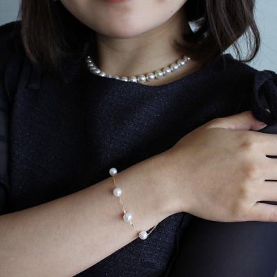 ふるさと納税 志摩市 志摩産 アコヤ真珠 7-7.5ミリ ステーションブレスレット |  | 02