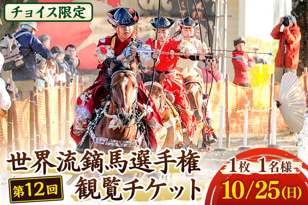 
                  ふるさとチョイス限定【10／25（日）・十和田市中央公園】「第12回世界流鏑馬選手権」観覧チケット1枚1名様 レターパックプラス [数量限定 ふるさと納税限定]
                