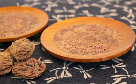 桃の実　茶托兼用菓子皿　2枚組み 011-001