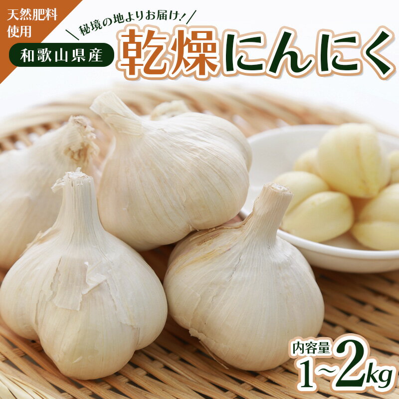 【ふるさと納税】令和7年度産 あゆみファームの乾燥にんにく【秀品】1kg~2kg 秘境の地からお届けする 【予約受付：2025年6月中旬以降順次発送】／ニンニク 秀品 乾燥にんにく にんにく 乾燥ニンニク 古座川町 和歌山県