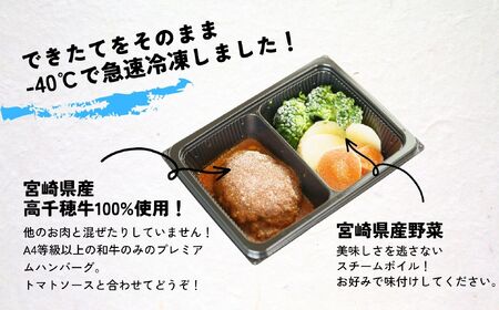 【レンジでプロ味！】黒毛和牛100％プレミアムハンバーグ温野菜プレート ハンバーグ120g＆温野菜80g×4食セット ハンバーグ 黒毛和牛 高千穂牛 牛 牛肉 ブランド牛  国産 温野菜 冷凍 レンジ