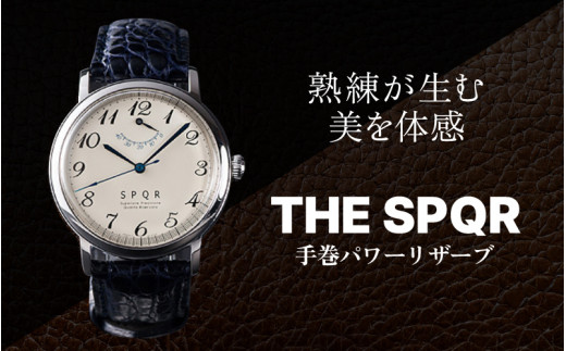 ＜腕時計 機械式＞THE SPQRブラック/英国製SOMESバーガンディ【腕時計 時計 ブランド SPQR スポール メンズ レディース 男女兼用 ギフト プレゼント 贈り物 アイボリー ブラック レトロチック ボックス型サファイアガラス 手巻 機械式 バンド4種】