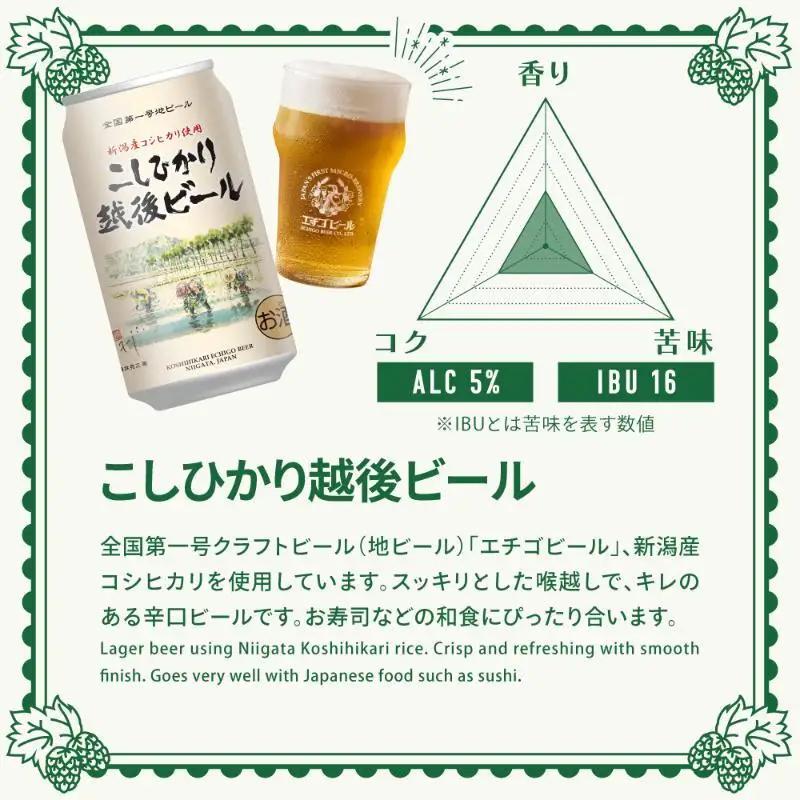 【2か月定期便】エチゴビール 350ml × 12缶 セット クラフトビール 詰め合わせ ビール 12本 (4種類×各3本) 全国第一号クラフトビール お酒 酒 地ビール お取り寄せ 人気 新潟