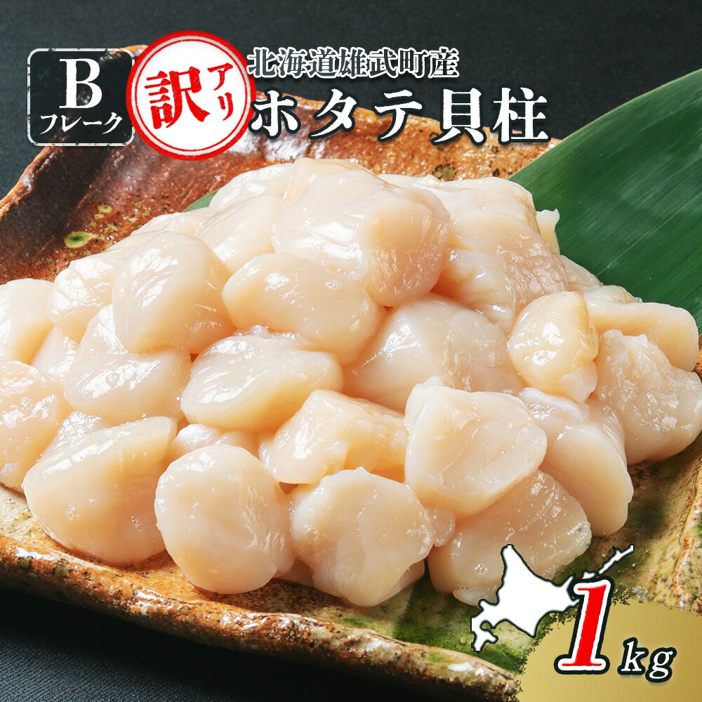 【ふるさと納税】北海道雄武町産　ほたて貝柱(冷凍)　Bフレーク 1kg[訳あり品] ｜ ほたて 帆立 ホタテ ホタテ貝柱 貝柱 刺身 Bフレーク 1kg 訳あり 訳ありホタテ 訳あり品 冷凍 ふるさと納税 北海道 雄武町 雄武【1235602】