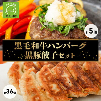 【ふるさと納税】黒毛和牛ハンバーグ・黒豚餃子セット【配送不可地域：離島】【1185967】