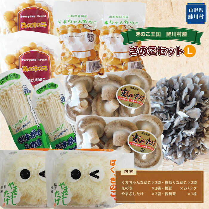 【ふるさと納税】きのこ王国　鮭川村産　きのこセット（L）